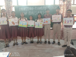 Little champs showing their creativity in Painting Competition